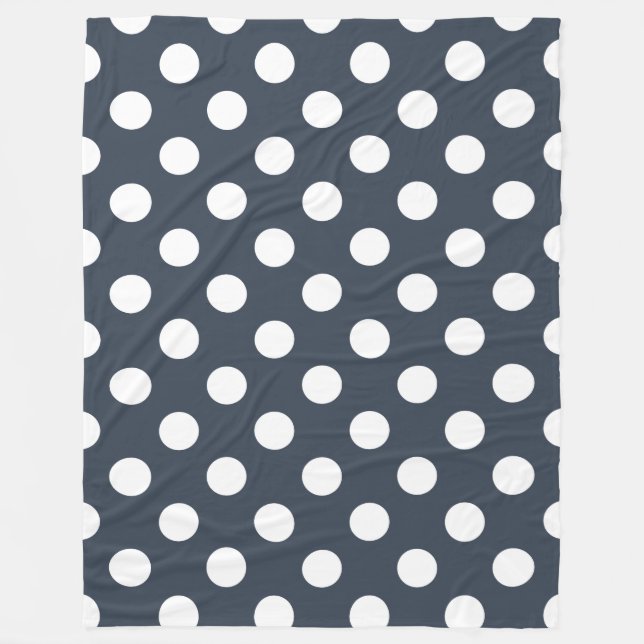 Couverture Polaire Pois blancs sur gris bleu (Devant)