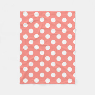 Couverture Polaire Pois blancs sur la pêche