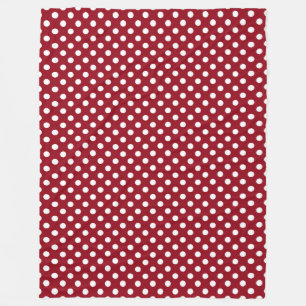 Couverture Polaire Pois blancs sur le rouge Crimson