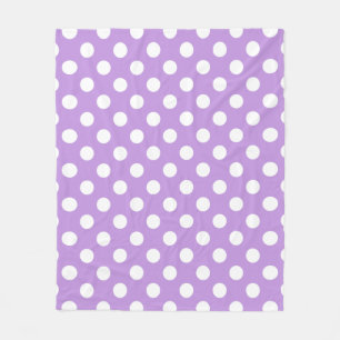 Couverture Polaire Pois blancs sur lilas