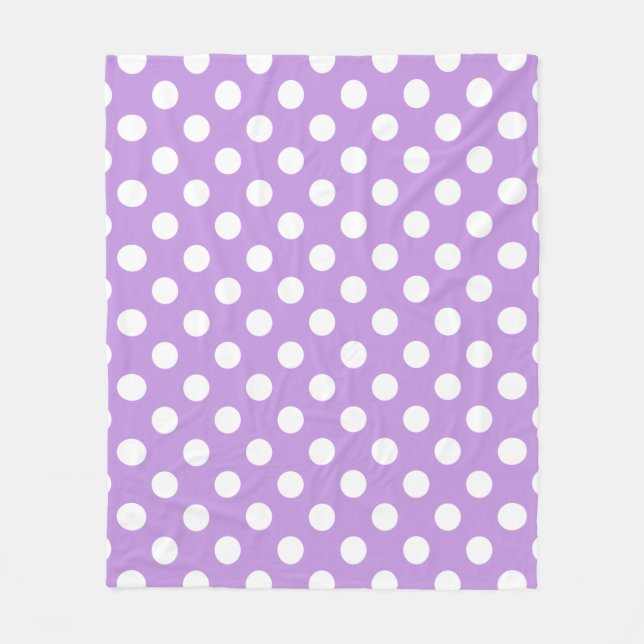 Couverture Polaire Pois blancs sur lilas (Devant)