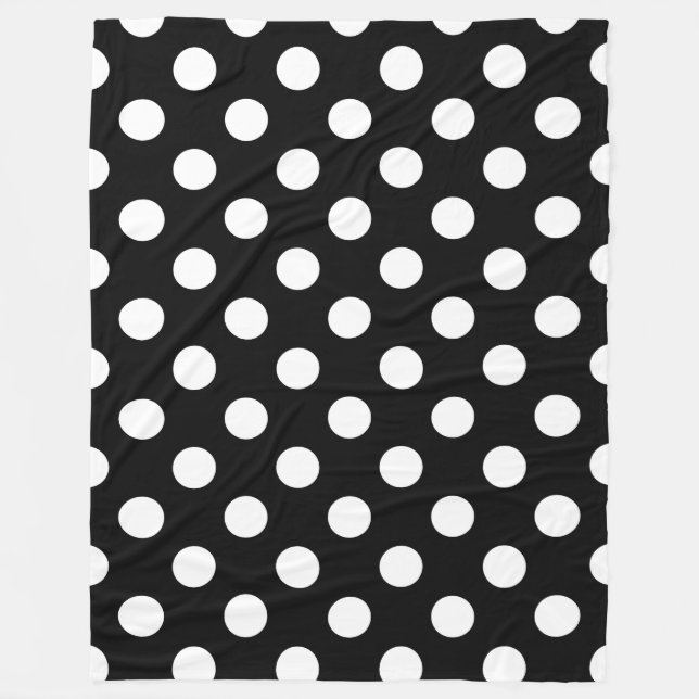 Couverture Polaire Pois blancs sur noir (Devant)