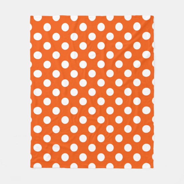 Couverture Polaire Pois blancs sur orange (Devant)