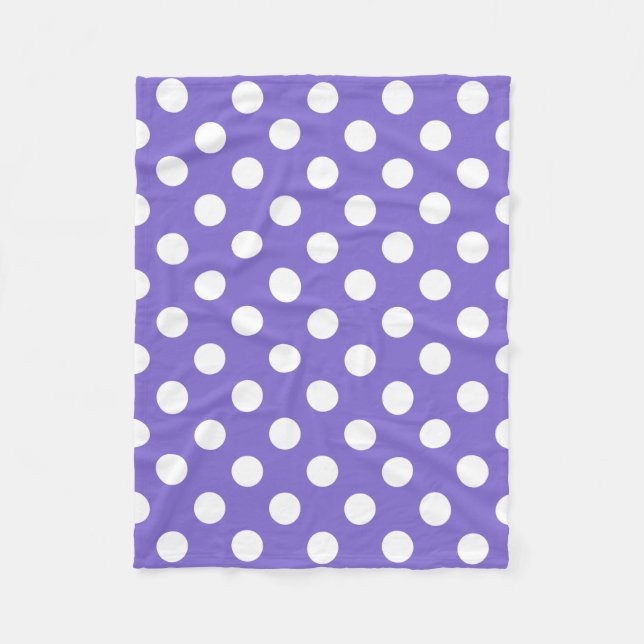 Couverture Polaire Pois blancs sur perwinkle (Devant)