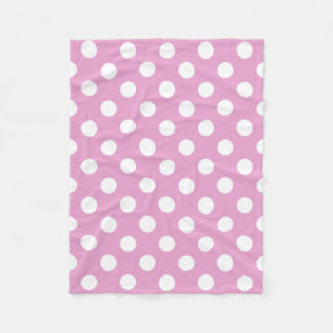 Couverture Polaire Pois blancs sur rose pâle