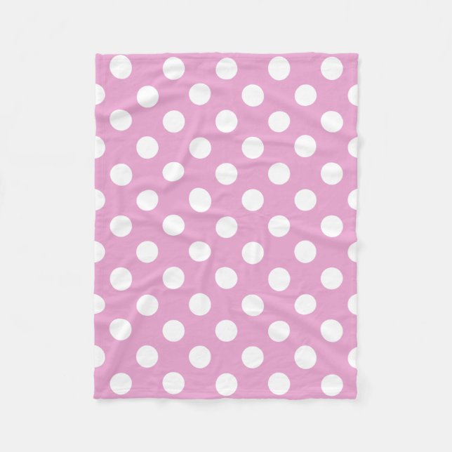Couverture Polaire Pois blancs sur rose pâle (Devant)