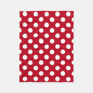 Couverture Polaire Pois blancs sur rouge