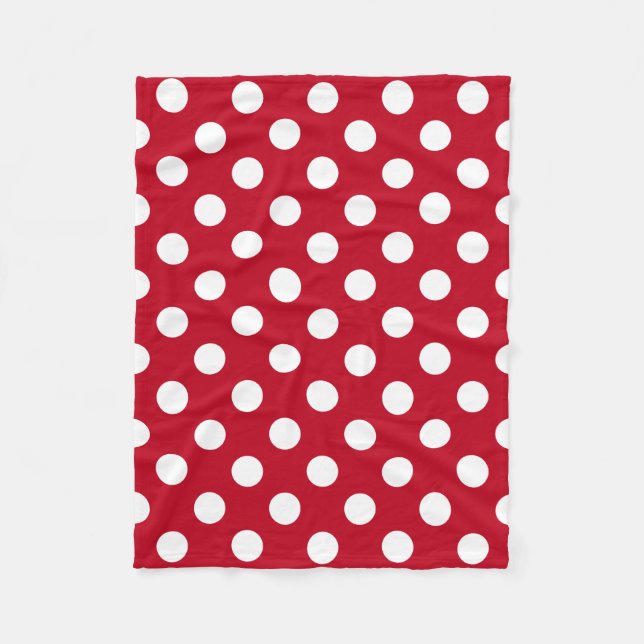 Couverture Polaire Pois blancs sur rouge (Devant)