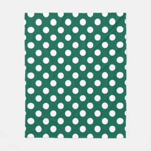 Couverture Polaire Pois blancs sur vert sauge