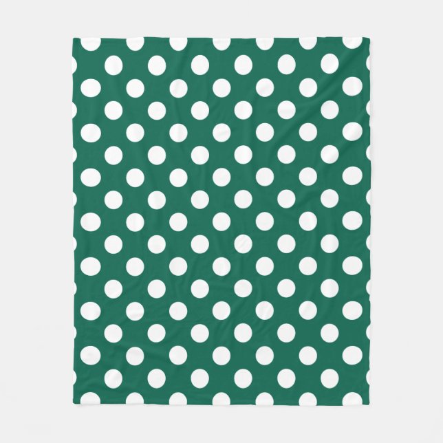 Couverture Polaire Pois blancs sur vert sauge (Devant)