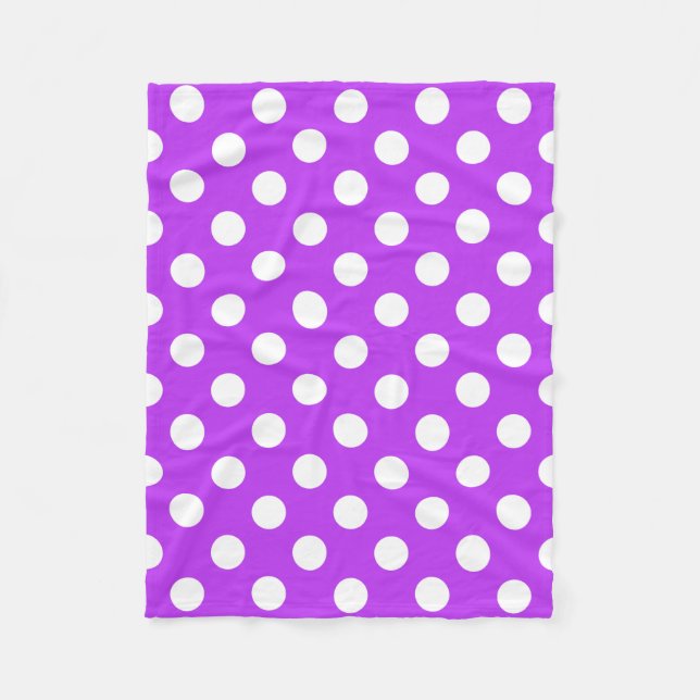 Couverture Polaire Pois blancs sur violet clair (Devant)