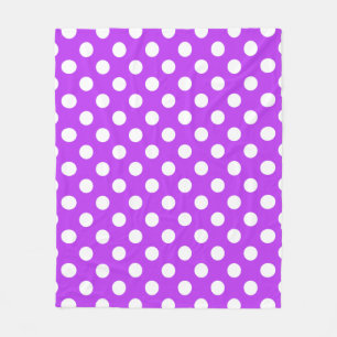 Couverture Polaire Pois blancs sur violet clair
