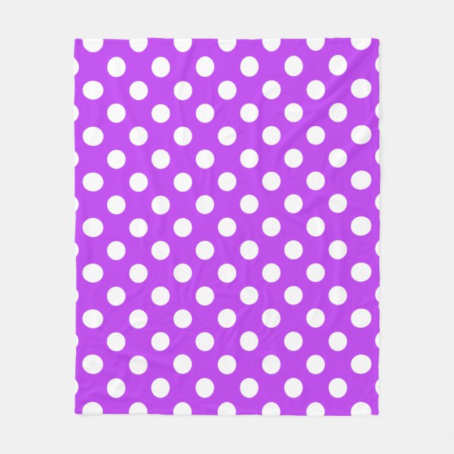 Couverture Polaire Pois blancs sur violet clair (Devant)