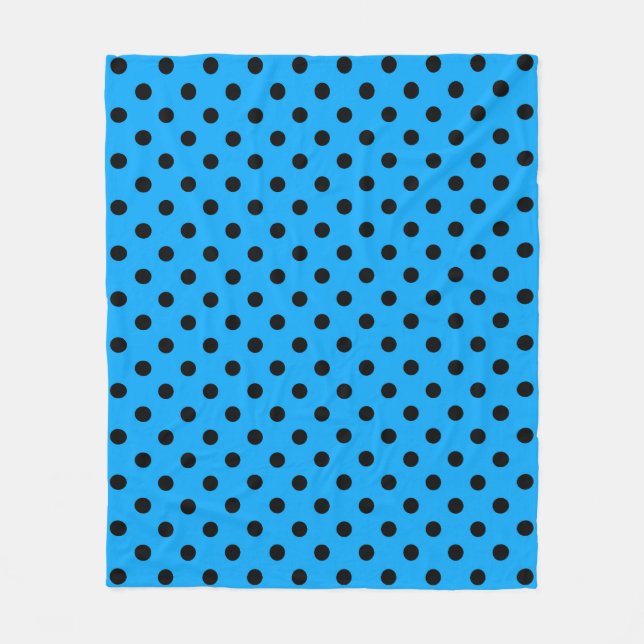 Couverture Polaire Pois bleu et noir (Devant)