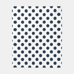 Couverture Polaire Pois bleu marine foncé