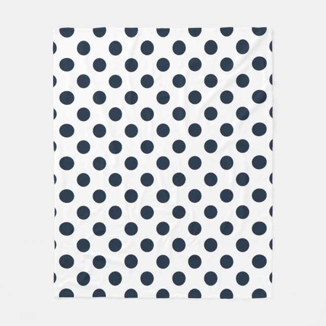 Couverture Polaire Pois bleu marine foncé (Devant)