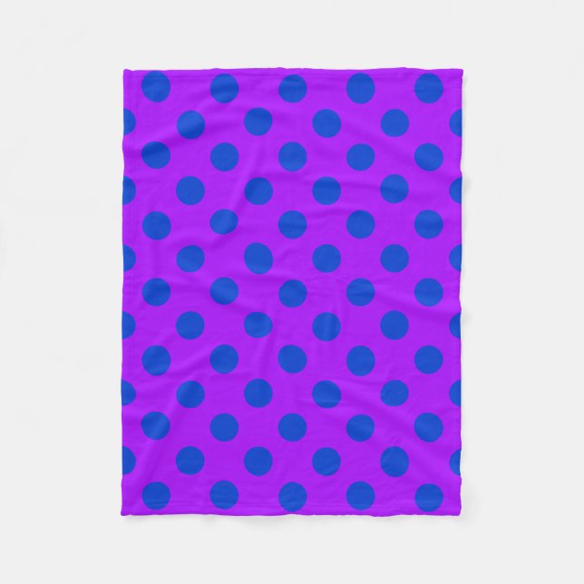 Couverture Polaire Pois bleus sur violet (Devant)