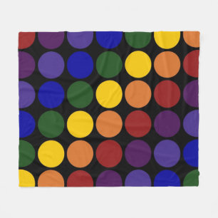 Couverture Polaire Pois d'arc-en-ciel sur le noir