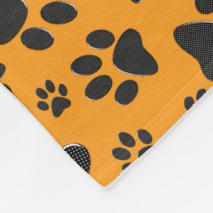 Couverture Polaire Pois de chien noir et blanc Pointe Polka sur dahli