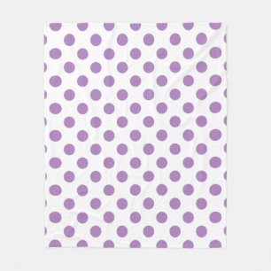Couverture Polaire Pois de lavande sur blanc