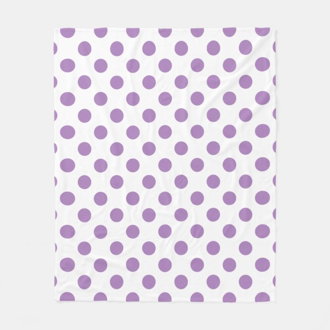 Couverture Polaire Pois de lavande sur blanc (Devant)