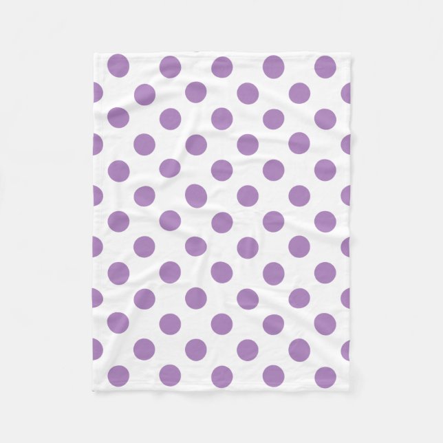 Couverture Polaire Pois de lavande sur blanc (Devant)