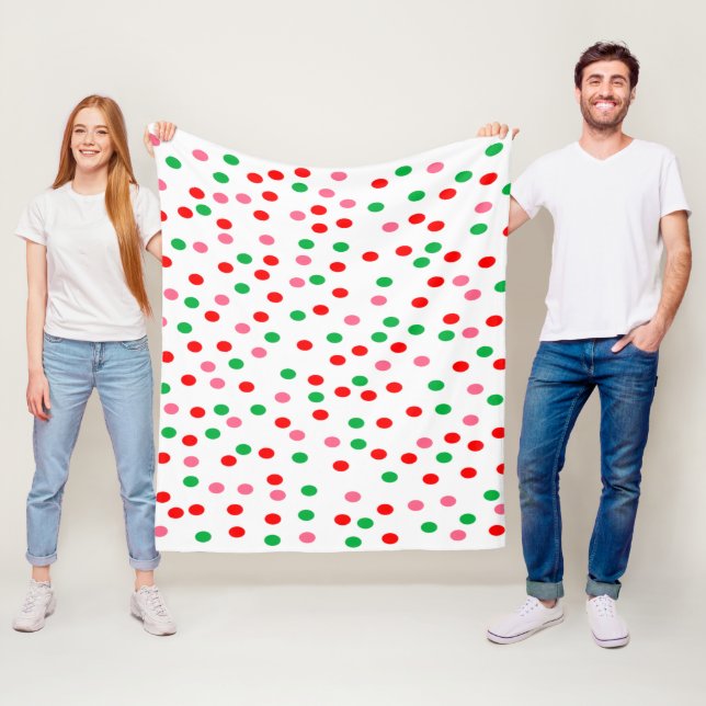 Couverture Polaire Pois de Noël (En situation)