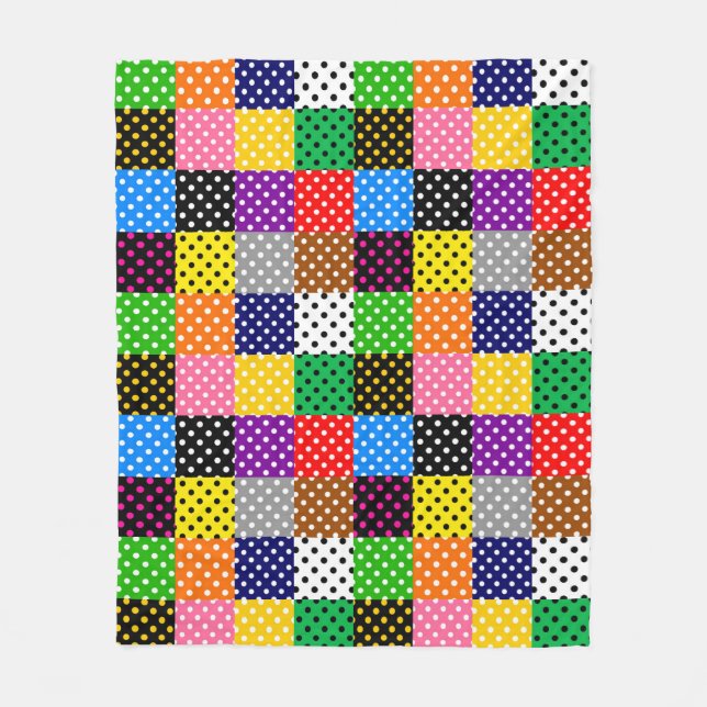 Couverture Polaire Pois de surfaces composées multicolores (Devant)