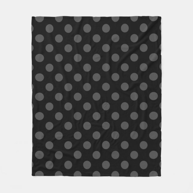 Couverture Polaire Pois gris sur noir (Devant)