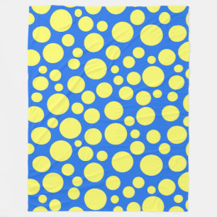 Couverture Polaire Pois jaunes sur un arrière - plan bleu ciel