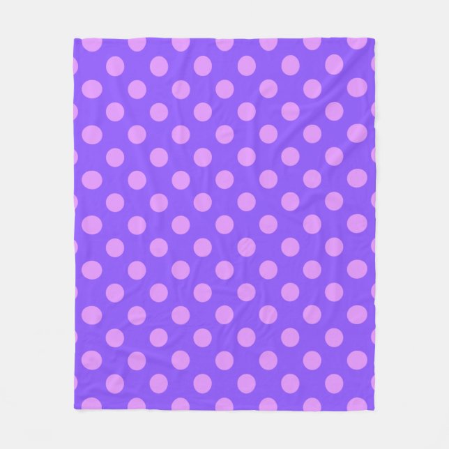 Couverture Polaire Pois Lilac sur periwinkle (Devant)