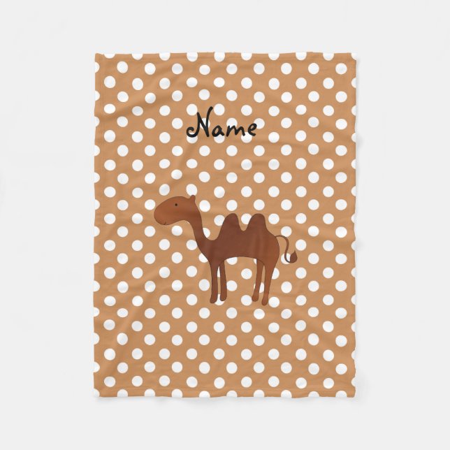 Couverture Polaire Pois mignon nommé personnalisé de brun de chameau (Devant)