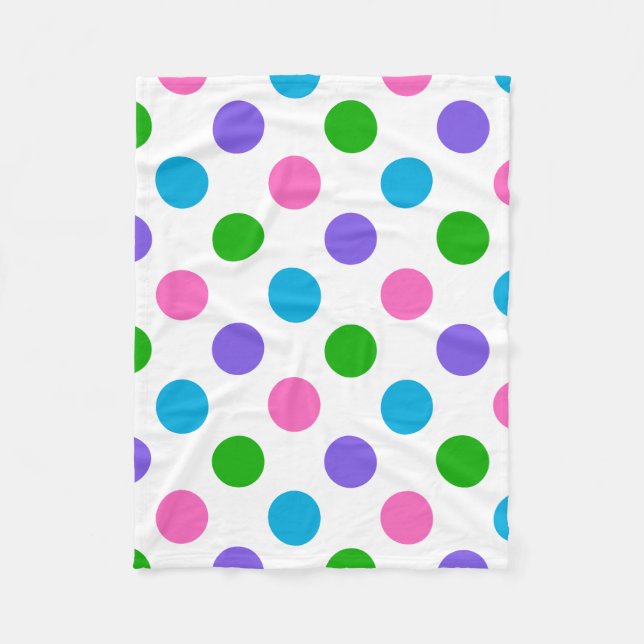 Couverture Polaire Pois multi de couleur (Devant)