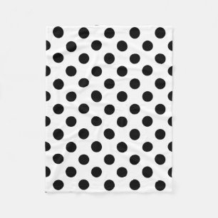 Couverture Polaire pois noirs en blanc