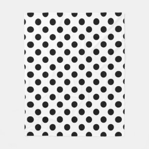 Couverture Polaire Pois noirs en blanc