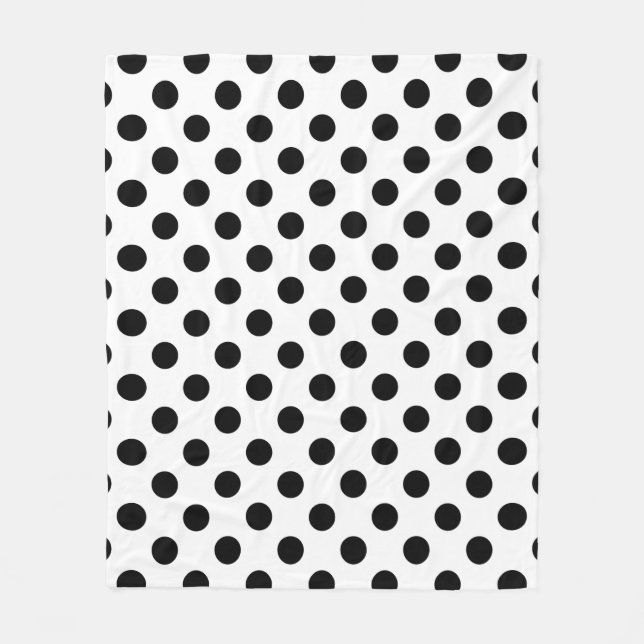 Couverture Polaire Pois noirs en blanc (Devant)