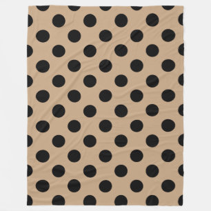 Couverture Polaire Pois noirs sur beige