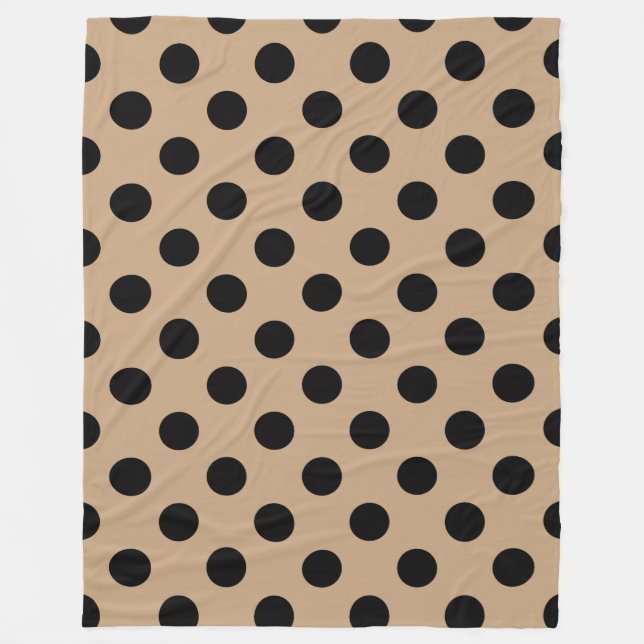 Couverture Polaire Pois noirs sur beige (Devant)