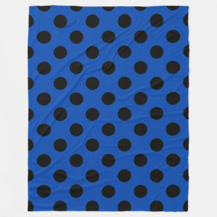 Couverture Polaire Pois noirs sur bleu royal
