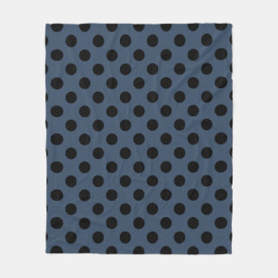 Couverture Polaire Pois noirs sur gris-bleu