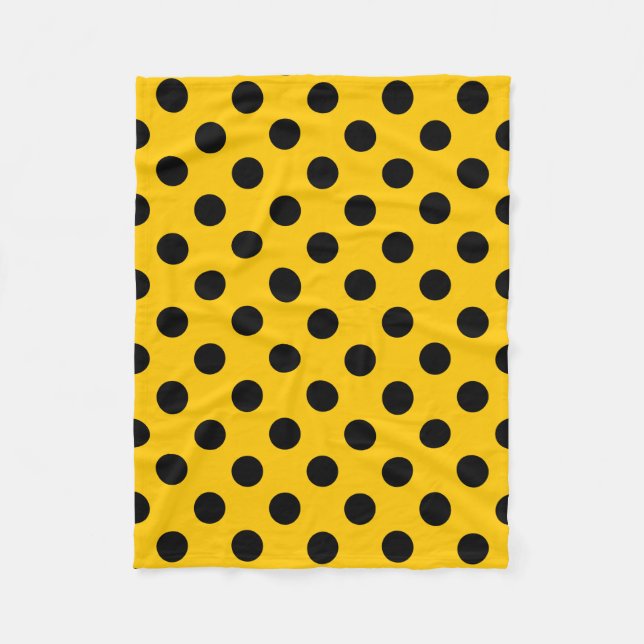 Couverture Polaire Pois noirs sur jaune (Devant)