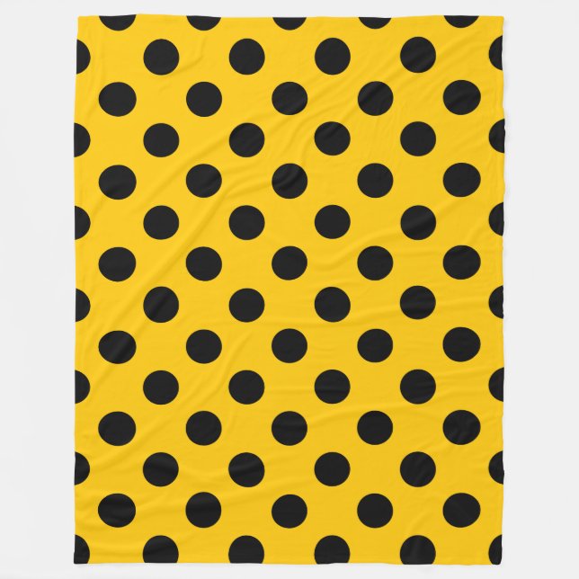 Couverture Polaire Pois noirs sur jaune (Devant)