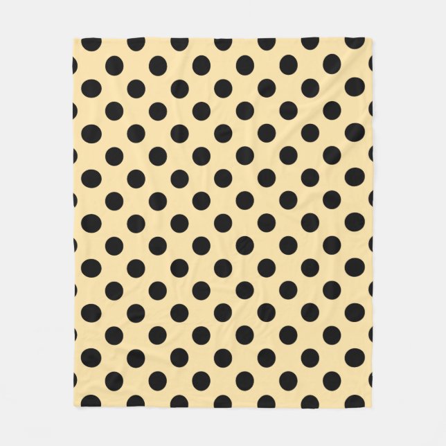 Couverture Polaire Pois noirs sur jaune pâle (Devant)