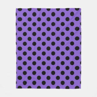 Couverture Polaire Pois noirs sur lavande