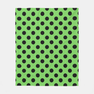 Couverture Polaire pois noirs sur le vert citron