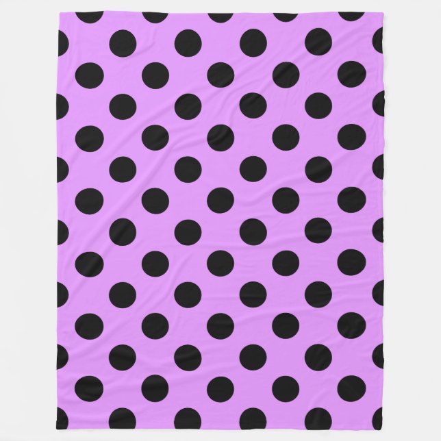 Couverture Polaire Pois noirs sur lilas (Devant)