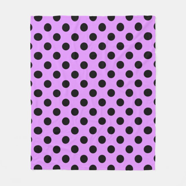 Couverture Polaire Pois noirs sur lilas (Devant)