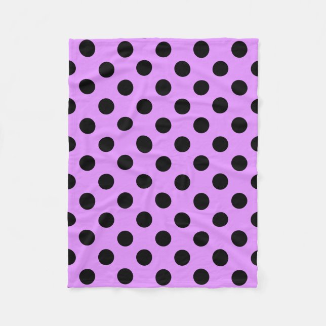 Couverture Polaire Pois noirs sur lilas (Devant)