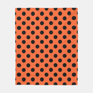Couverture Polaire Pois noirs sur orange