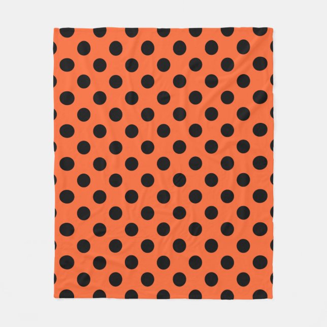 Couverture Polaire Pois noirs sur orange (Devant)